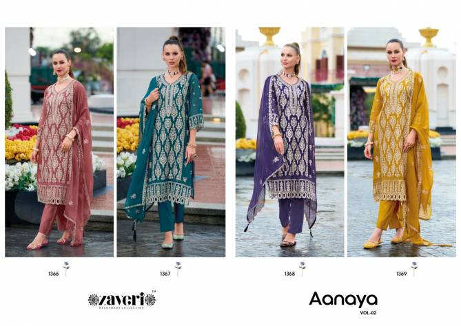 Anaya Vol 2 By Zaveri Organza Embroidery Kurti With Bottom Dupatta Orders In India